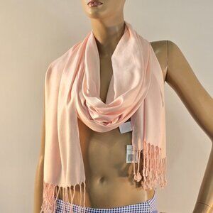 Isa & Stef Womens Shawl Fringe Wrap Scarf 78 x 27 Pale Rose Quartz Color